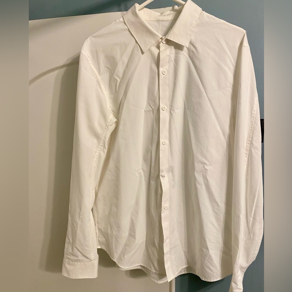 Lululemon Mens Large White Live in Practice Stretch White button down shirt